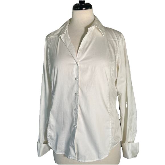 Talbots Size 6 Cotton Blend Stretch Shirt Top Blouse Women - Picture 1 of 4